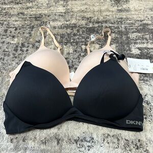 Brand New DKNY Two-Tone Black and Cream Bra